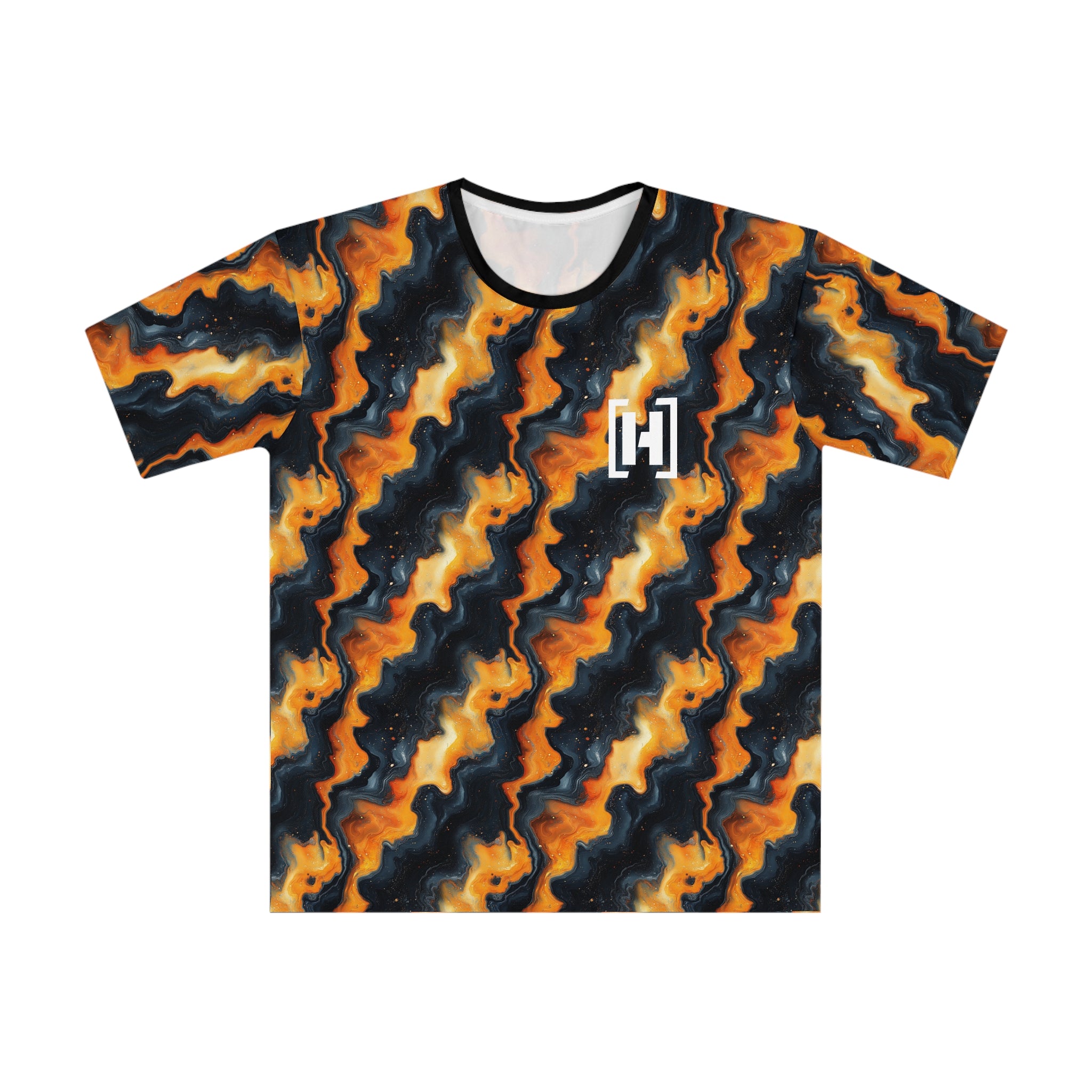 Men's Loose T-Shirt - Stylish Abstract Flame Design