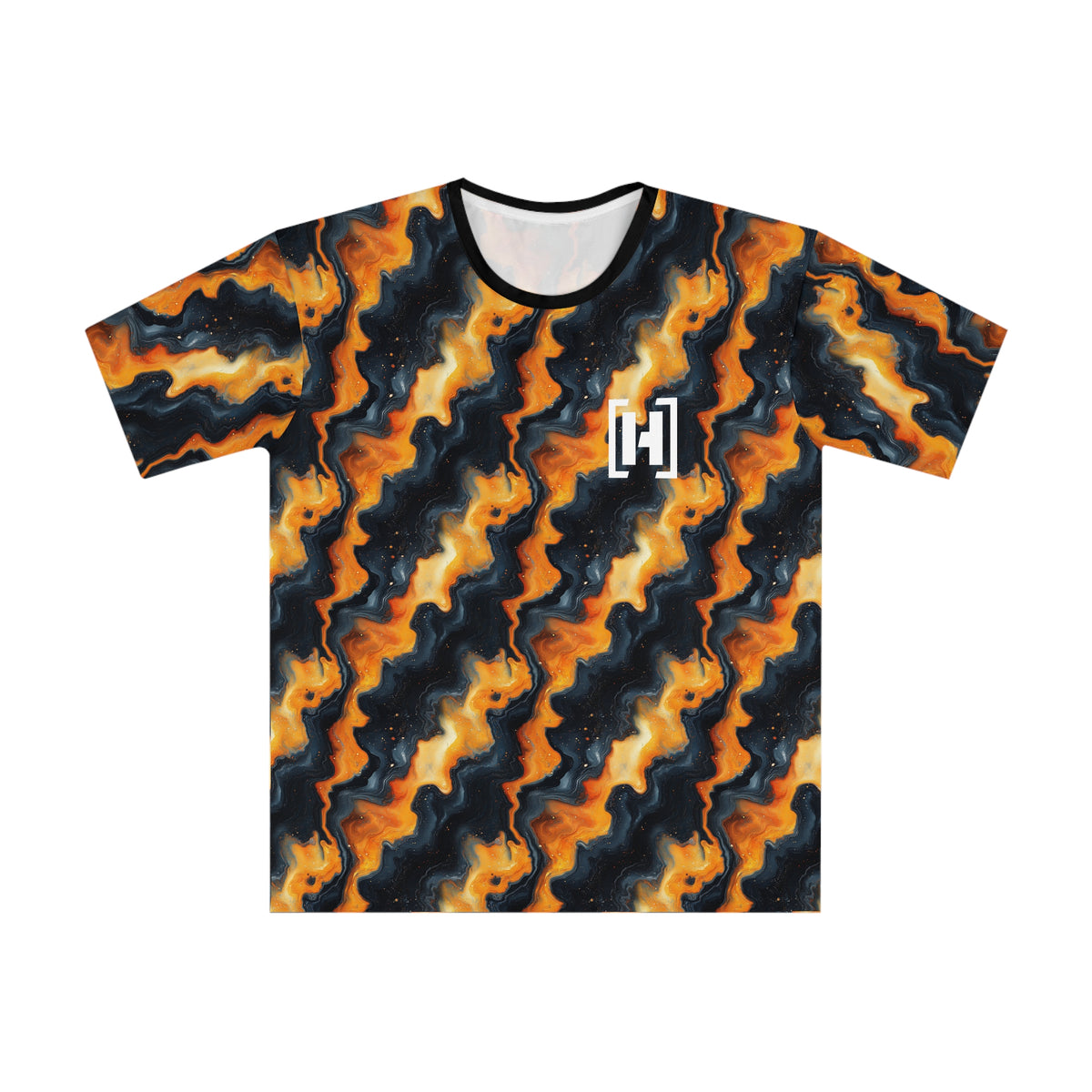 Men's Loose T-Shirt - Stylish Abstract Flame Design