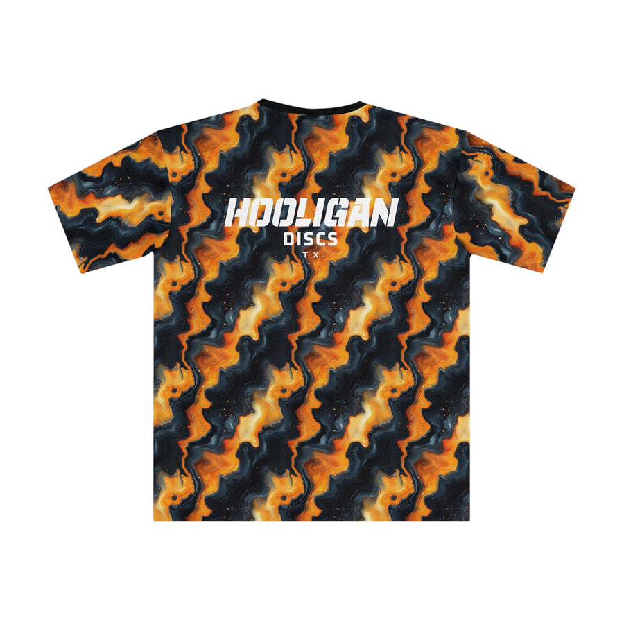 Men's Loose T-Shirt - Stylish Abstract Flame Design